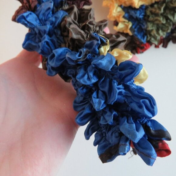 BRAIN DEAD Scrunch Crinkle Pleated Abstract Artsy Colorful Pullover Top Sz S/M - Picture 10 of 16